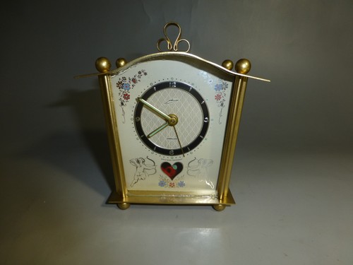 Rare Vintage German Mantel Pendulum Alarm Clock Newly Serviced ( Watch Video )  - Bild 4 von 12