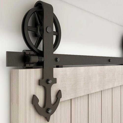 1.2M-4.6M Schiebetürsystem Schiebetürbeschlag Kit Stalltür Schiene Bodenführung - Bild 79 von 176