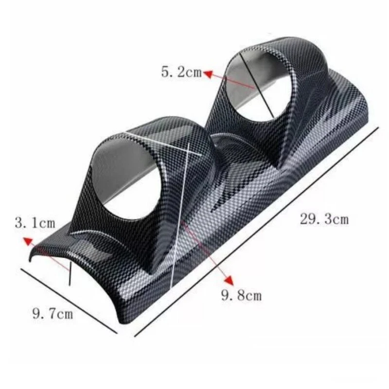 Medidor de pilar A de 52 mm y 2 pulgadas con dos orificios soporte de montaje de tablero de fibra de carbono Foto 4 de 4