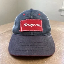 Snap-On Snapback Mesh Trucker Hat Cap Gray Logo Made in USA K Brand OSFM VGC