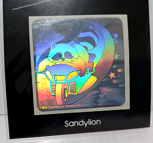 Sandylion Raccoon Motorcycle 3D Stickers Vintage 80s Gift/Birthday/Special day - Picture 13 of 17