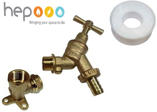 Garden Bib Tap Outdoor Tap Check valve 1/2" Wall Plate Elbow PTFE choose - Picture 10 of 10