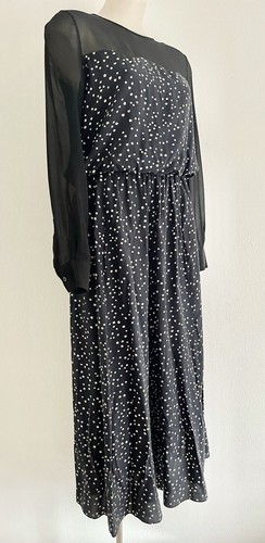 Mono Negro MOSCHINO Barato y Chic Estrellas Transparente IT42-M Pierna Ancha Seda Elegante RARO - Imagen 6 de 15