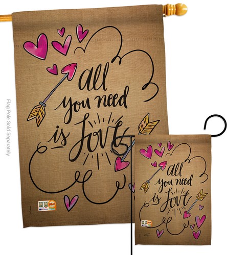 All You Need Is Love San Valentín Jardín Bandera Dulce Corazón Lindo Casa Patio Banner - Imagen 4 de 13