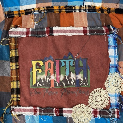 Christian Flannel Shirt Womens XL Faith Grunge Church Camp Country Upcycled - Picture 5 of 14
