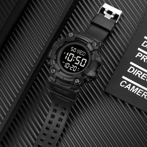 Reloj deportivo digital resistente al agua para hombre con luz LED - Picture 4 of 7