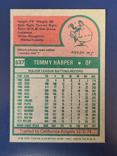 Tarjetas de béisbol Topps 1975 completan tu conjunto que elijas elegir cada una #440 - 660 - Imagen 136 de 262