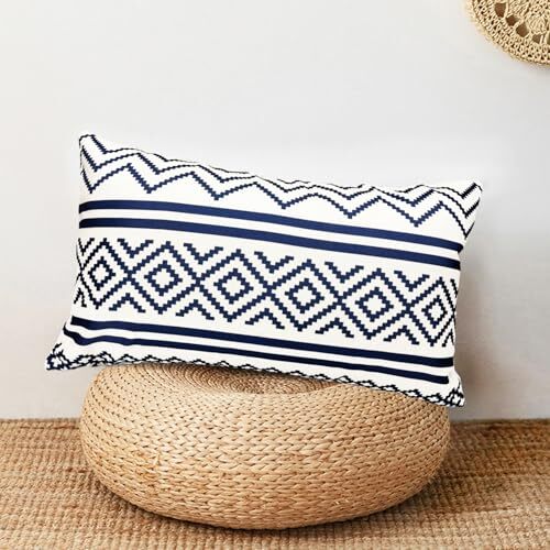 Decorative Throw Pillow Covers Set of 2 Blue Boho Pillow 12 X 20 Inch Blue-boho - Bild 7 von 7