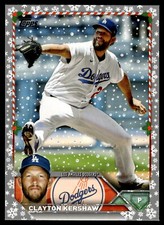 2023 Topps Holiday #H98 Clayton Kershaw Metallic Snowflakes Los Angeles Dodgers