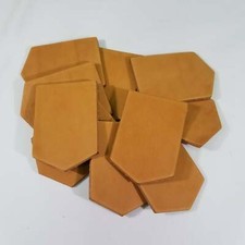 10 2 1/4" X 3 1/4" Genuine Leather Label Patches Blank Chevron / Chevron Shape