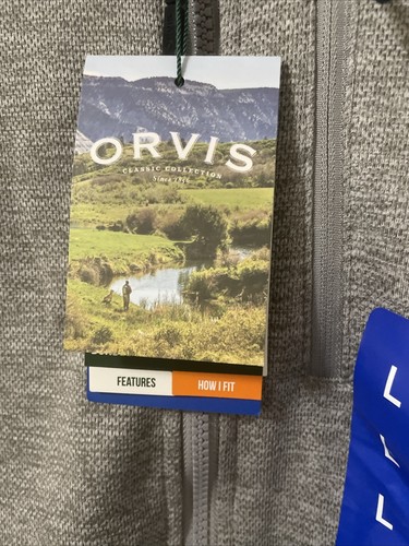 Orvis Men's Full Zip Jacket Light Gray Size Large NWT - Picture 6 of 10