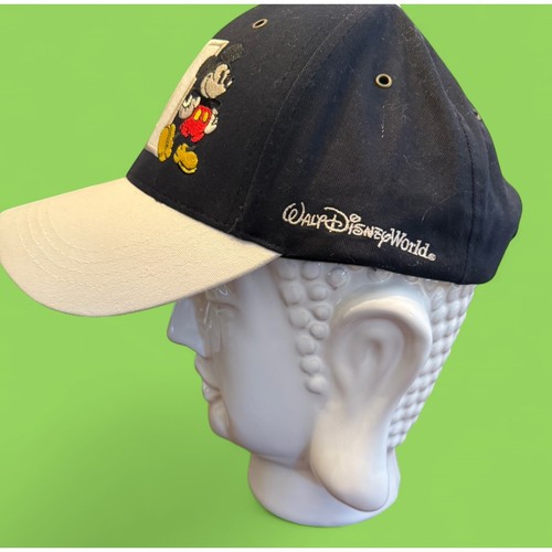 Disney World Mickey Mouse Baseball Cap Hat Black Cream Letter M Embroidered H - Picture 3 of 6