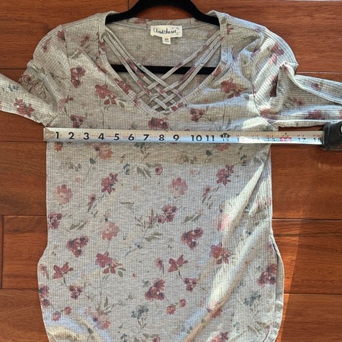 Cloud Chaser Tshirt gerippt geblümt 3/4 Arm Größe XS - Bild 6 von 7