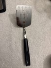Vtg Ekco slotted keyhole blade spatula short handle black chromium plated 9 3/4