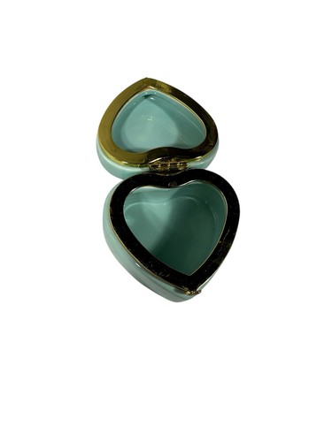 kleine Herz Schmuckschatulle blau türkis Schmuckaufbewahrung Geschenkbox Andenken - Bild 2 von 6