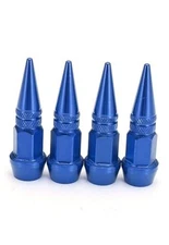 Car Tire Valve Stem Caps 4 PCS | Universal Stem Covers | Spiked Shape 45mm Blue