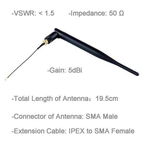 1X(915 MHz LoRa-Antenne, 5 DBi, SMA-Stecker, 195 mm + -Auf-SMA-Buchsenkabel9484 - Bild 2 von 6