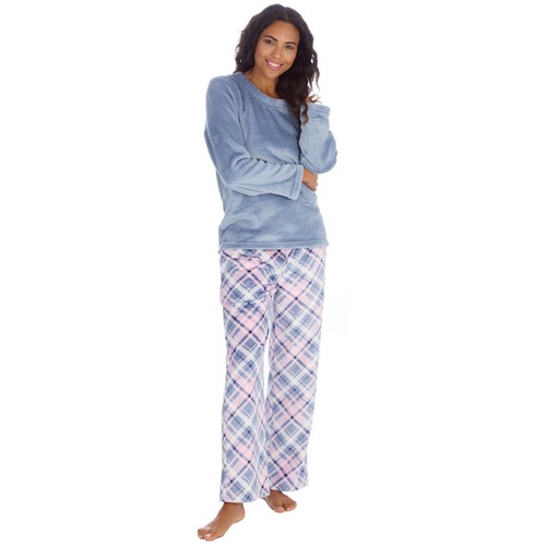 Womens Fleece Pyjamas Ladies Lounge Pyjama Nightwear Set Size 8-22 - Picture 6 of 40