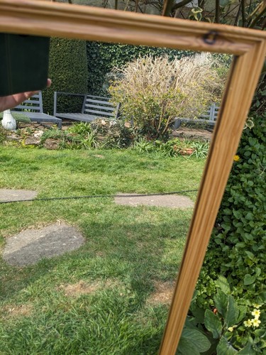Large, Pine Framed, Simple Style Mirror - Picture 5 of 6