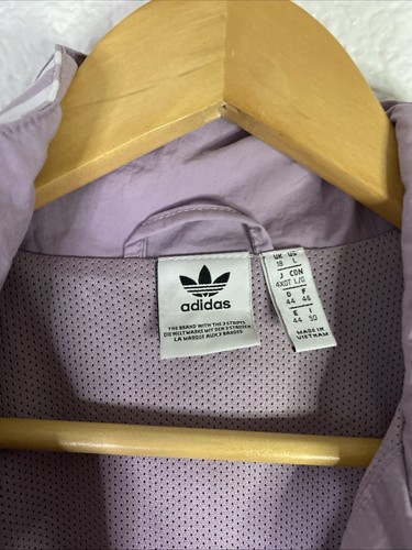 Großer Damen Windbreaker rosa und weiß bestickt Adidas Rollkragen - Bild 6 von 11