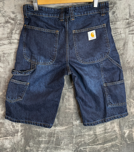 Carhartt B342 Herren Denim Carpenter Work Shorts Blau W32 Relaxed Fit - Bild 11 von 18