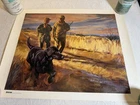 Vintage 1977 Leon Parson Hunting print “Days End” Estate Find 20x16 Rare