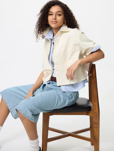 UNIQLO Denim Boxy Shirt Half Sleeve XS-XXL (Japan Size) Women 483877 NWT