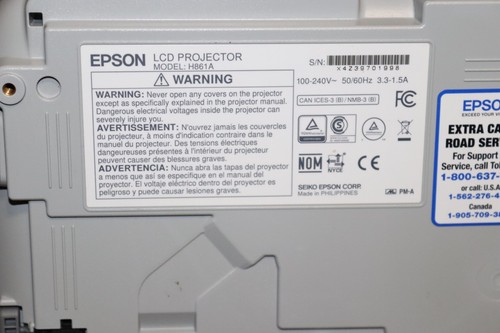Epson PowerLite 109W 3LCD WXGA Projector 4000Lumens . Only 1200-1493 Hours used - Picture 13 of 20