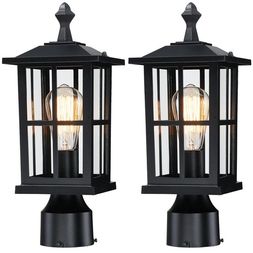 SNRU Outdoor Post Lights Lamp Post Light Fixture 2-Pack 3 inch Waterproof Mod...