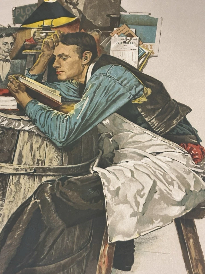 Lápis Norman Rockwell “Law Student” 103/200 assinado edição limitada 1976 Law - Imagem 4 de 4