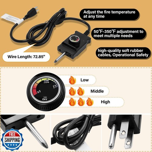 Upgrade 1650W Electric Smoker Heating Element with Adjustable Thermostat Cont - Bild 3 von 5