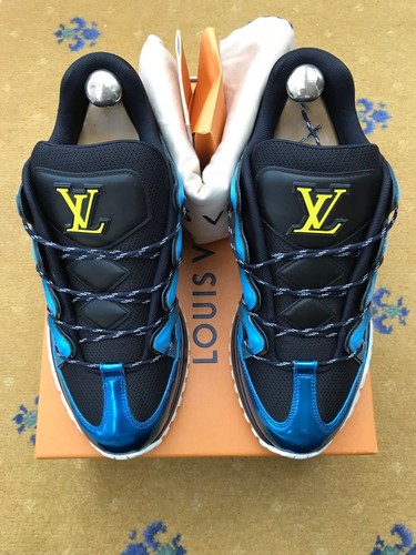 Louis Vuitton Trainers Sneaker Shoes Zig Zag Blue Black Mens UK 7 US 8 EU 41 - Picture 2 of 15
