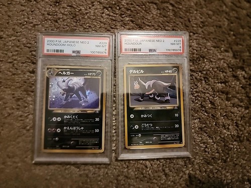 PSA 8 NM Mint Houndoom No. 229 Neo Discovery Holo 2000 Japanese And Houndour