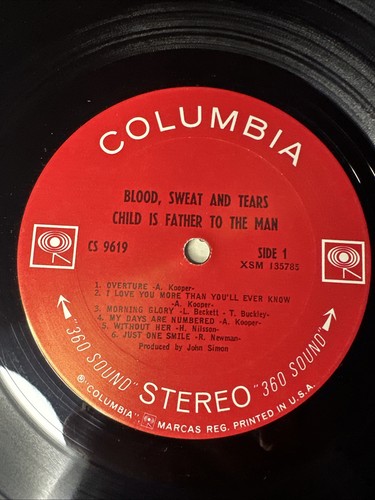 Blood Sweat & Tears Child Is Father To The Man LP  VG+/VG+ Ultrasonically Clean - Picture 5 of 8