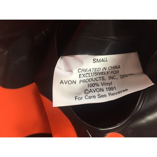 Kids Halloween Pumpkin Allover Print Vinyl Poncho Size Small Avon Vintage 1991 - Picture 6 of 6