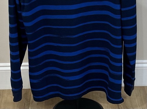 MERRELL Men's Polo Shirt Opti-Wick Long Sleeve Size Large UPF50+ Striped Stretch - Picture 6 of 7