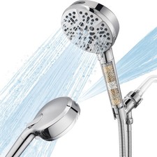 Filtered Shower Head with Handheld Chrome, 6 Modes Shower Head with Filter, H...
