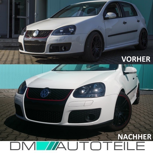 Front Stoßstange Vorne Wabengrill Schwarz Gitter geschlossen für VW Golf 5