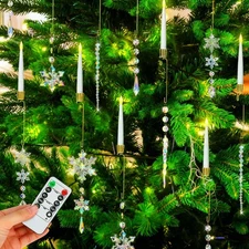 12 Pack Christmas Tree Candles with Remote Timer Christmas Tree LED Candles w...