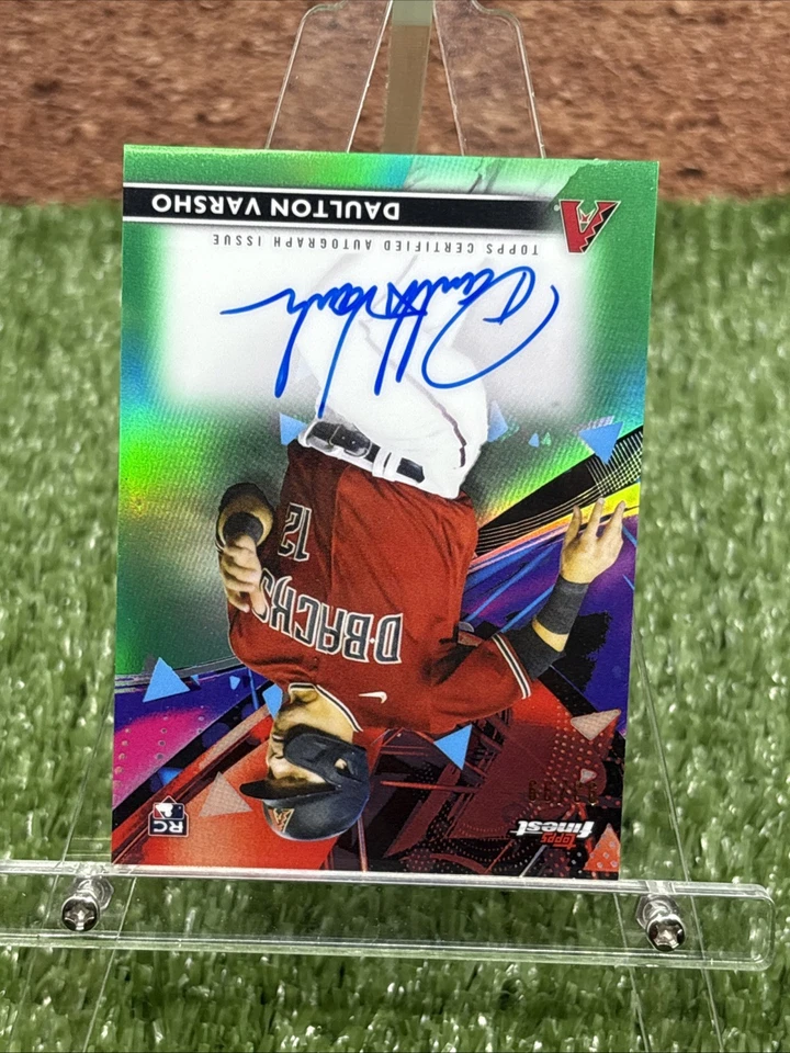 2021 Topps Finest - Daulton Varsho (RC) #FA-DV Rookie GREEN Refractor /99 AUTO - Image 3 of 4