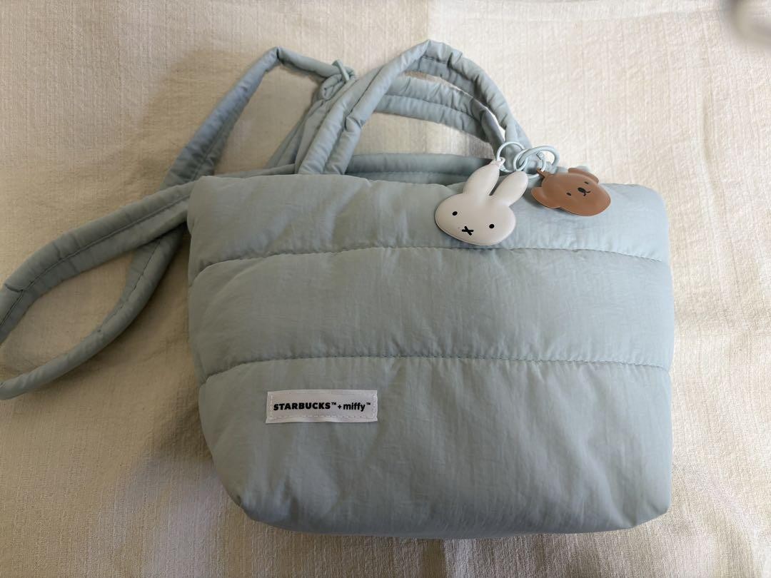 Singapore Starbucks miffy Puffer Tote Bag Dusty Blue 12.6