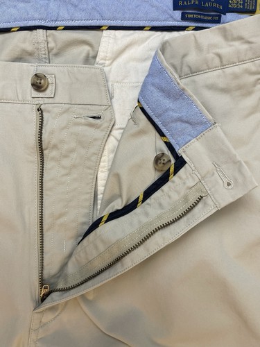 POLO Ralph Lauren Stretch Classic Fit Pants Mens 46B X 34 Beige Khaki Chino NWT - Picture 9 of 10