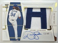 2022 National Treasures ANDRE JACKSON Letter Patch RC Auto RPA #13/49 Dodgers