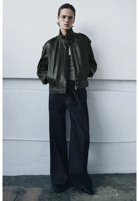 Zara Woman CollectionNP -240€- Leder-Bomberjacke - Neu mit Etikett - Gr. XS - Bild 1 von 4