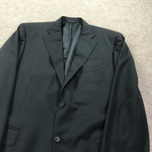 Blazer Canali Para Hombre 46L Lana Negra Hecho en Italia Saks Fifth Avenue Doble Ventilación - Imagen 3 de 21