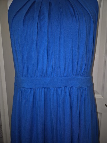 BODEN Sleeveless Maxi Dress Royal Blue Jersey Size 16R, Pleating- New With Tags - Picture 6 of 8