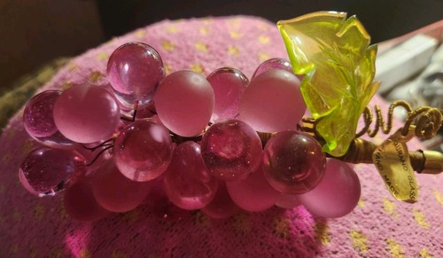 Vintage Murano Glas handgefertigt lila Traube Cluster mit Etikett