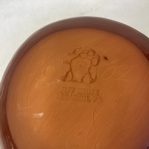 Pair Redware Plates 7" PA Jeff White And Rittlemoyer Hamburg Lebanon - Picture 7 of 15