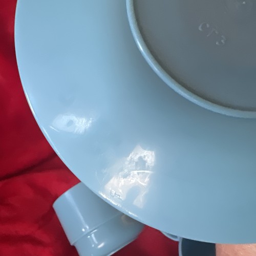 Vintage Sirram Picknick blau 3er Set Tasse & Untertassen Wohnmobil 60er Jahre Camping - Bild 9 von 10