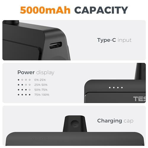 Mini Portable Charger with Built-in USB C Connector, 5000mAh Small Power - Picture 7 of 7